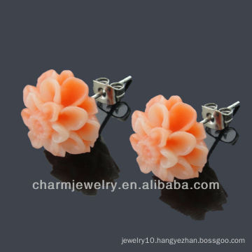 Fashion Resin Flower Stainless steel stud earrings EF-005